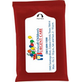 10 Pack Antibacterial Sanitizer Wipes in Sealed Pack - Red